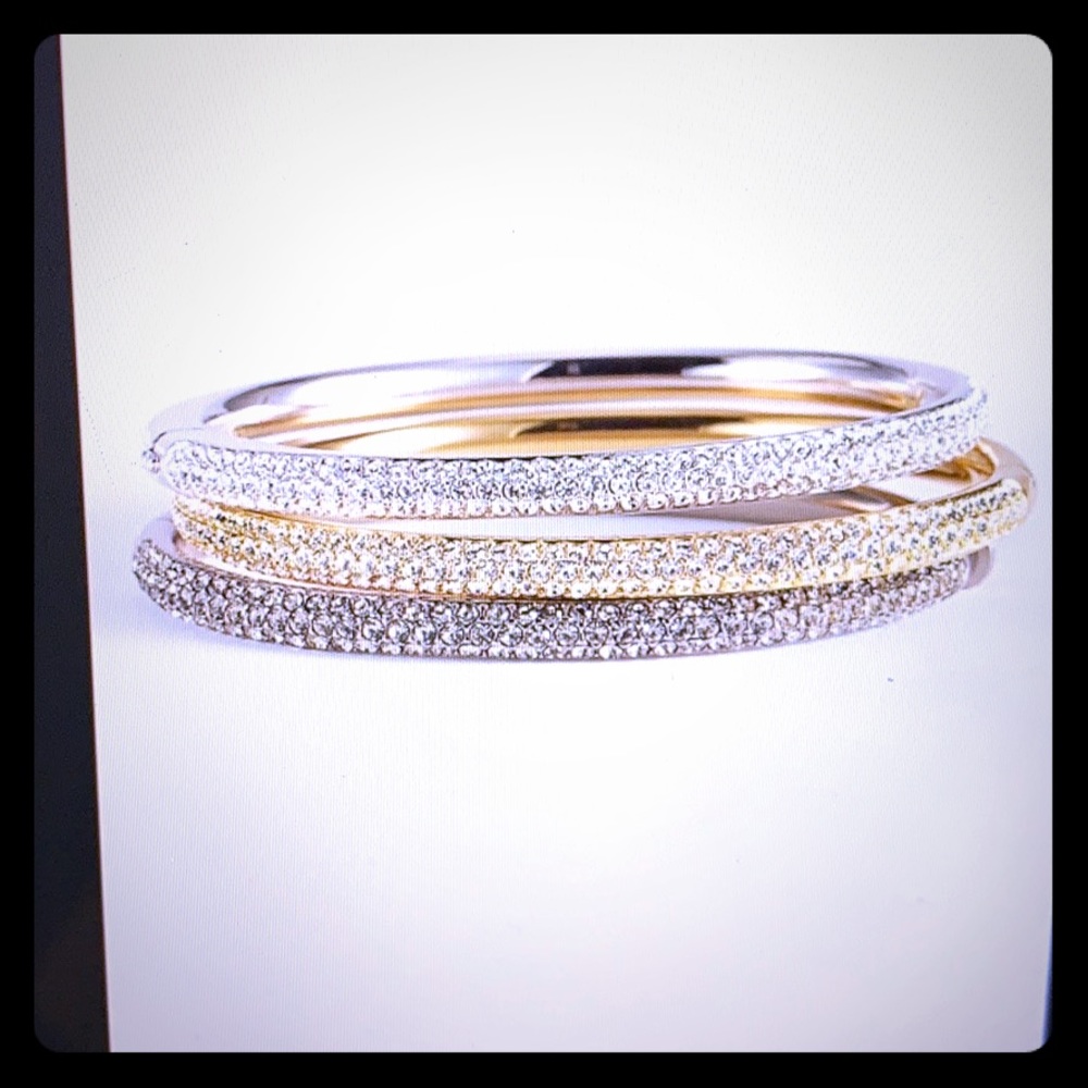 NADRI Pave bombe bangle bracelets(2) with cz’s